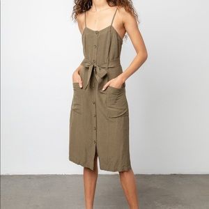 Rails Olive Green Button-Down Dress
